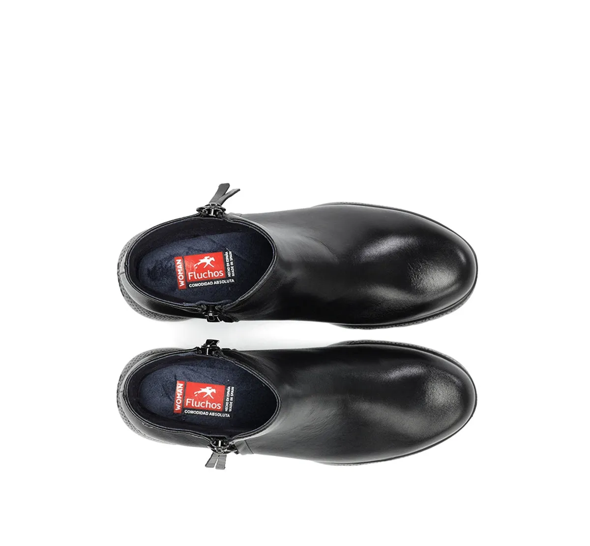 Fluchos Live F2100 tronchetto donna nero zeppa