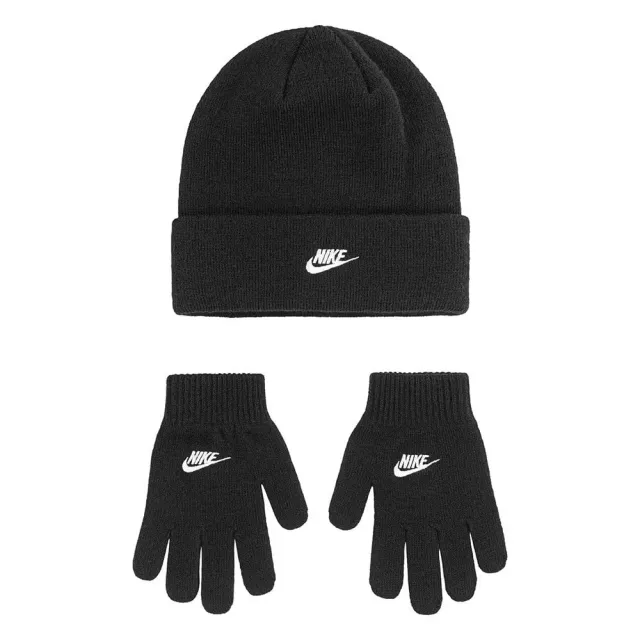 Nike set cappello lana e guanti con logo invernali