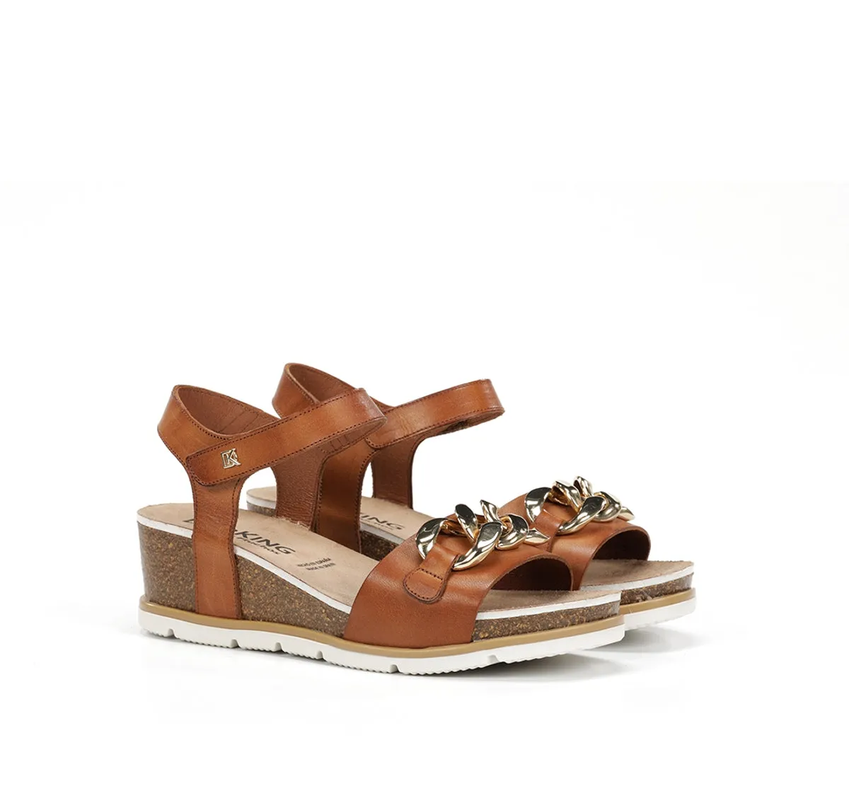 Dorking Gold D9511 sandali marroni donna zeppa leggeri