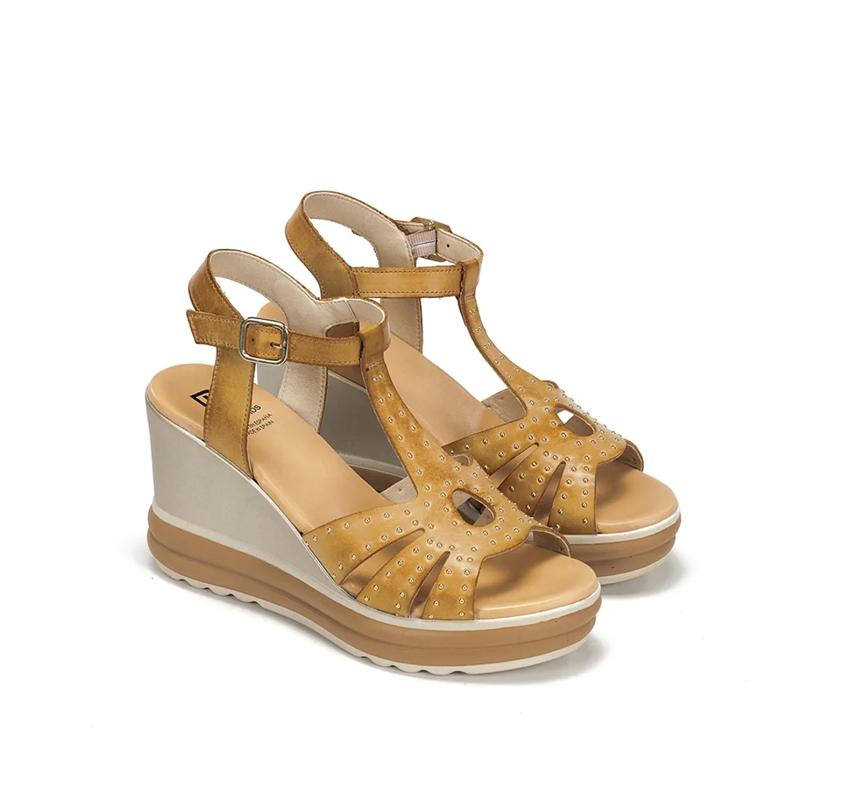 Fluchos Diane D9701 sandali donna marroni zeppa
