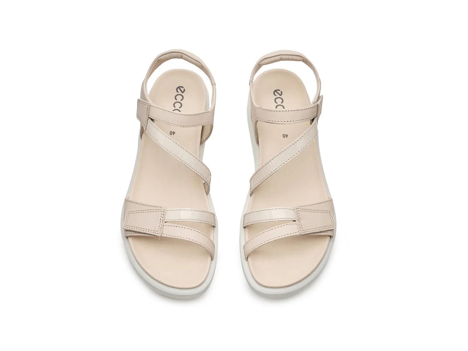 Ecco Soft 3-Strap sandali donna limestone 41 EU pelle