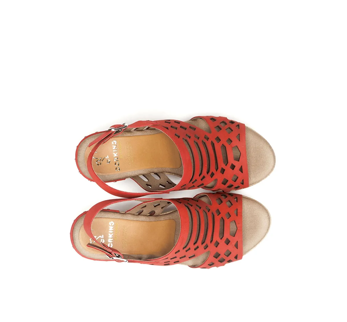 Fluchos Salma D7756 Sandali Zeppa Donna Rossi Tacco 8 cm