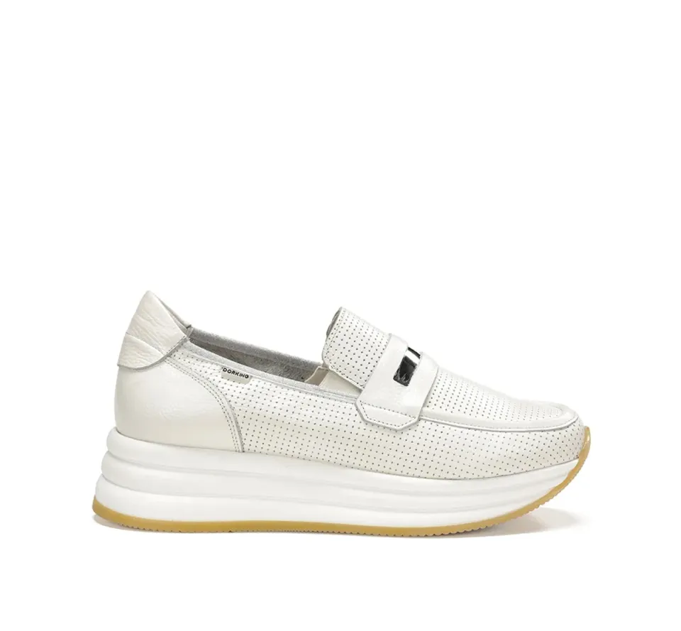 Fluchos Draz D9243 Mocassini Bianco Platform