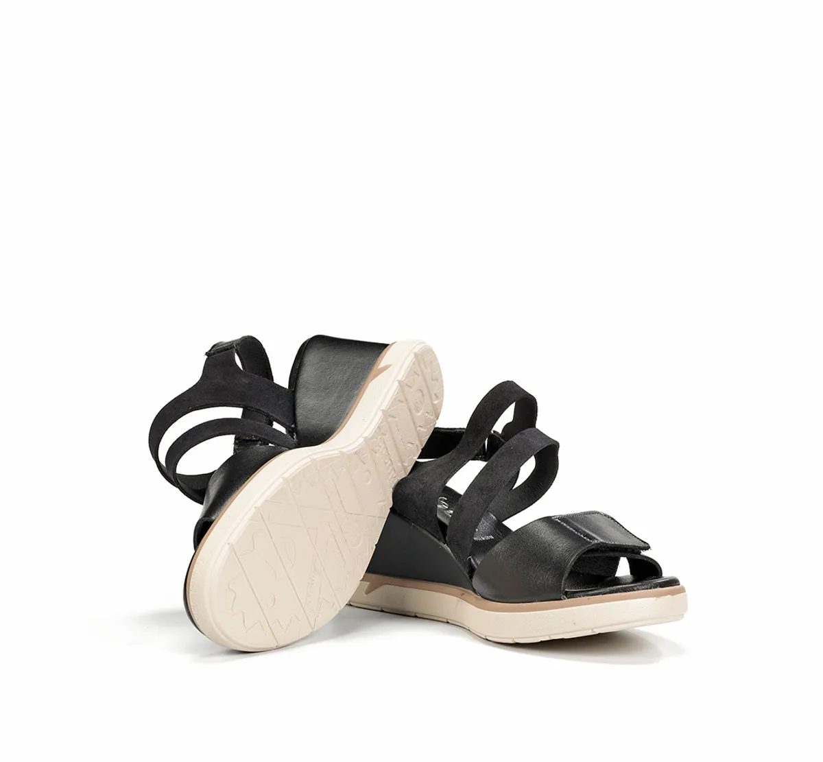 Fluchos Smash F2169 sandali donna neri zeppa