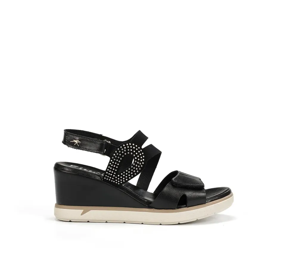 Fluchos Smash F2169 sandali donna neri zeppa