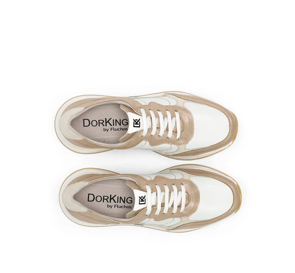 Fluchos Draz D9436 sneakers donna oro con zeppa