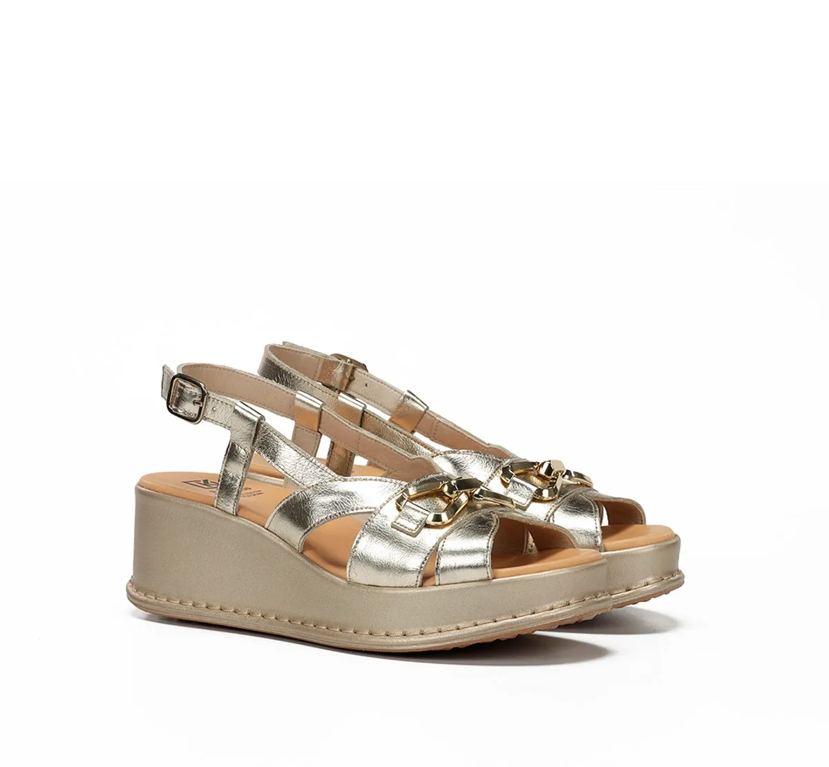Fluchos Windy D9651 sandalo zeppa donna dorato