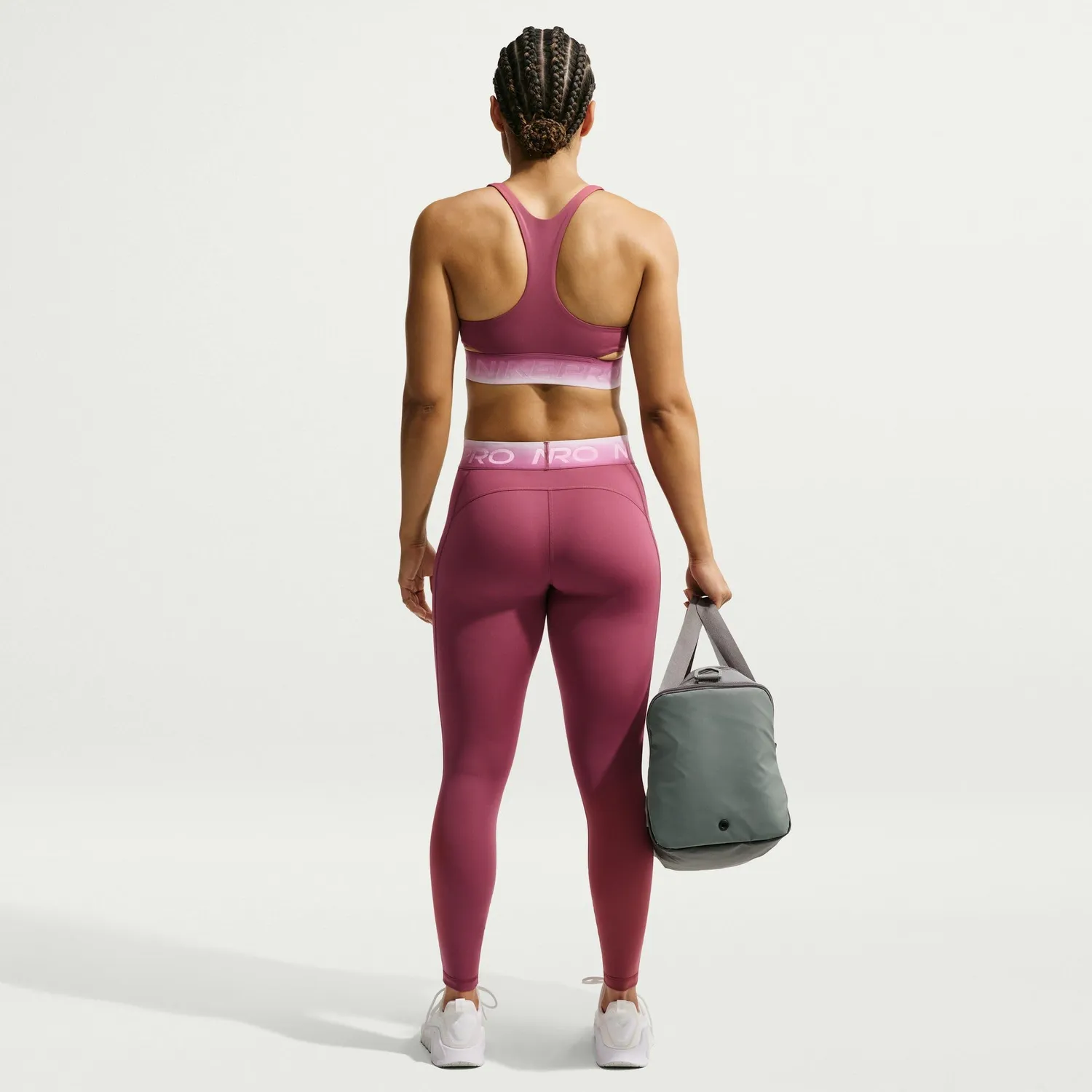 Nike Pro 7/8 leggings donna vita media elastici neri