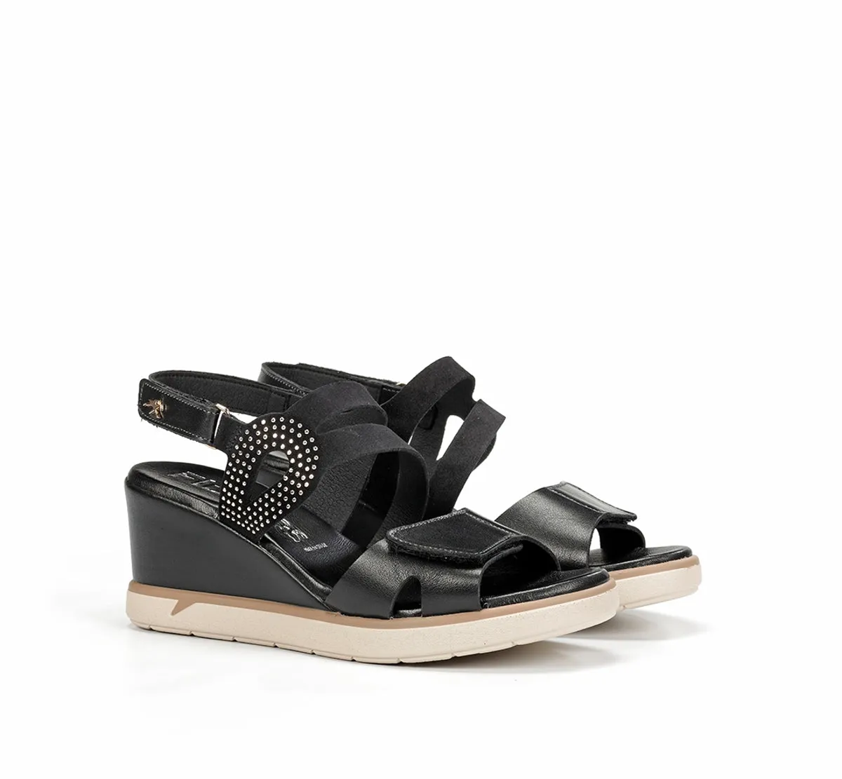 Fluchos Smash F2169 sandali donna neri zeppa