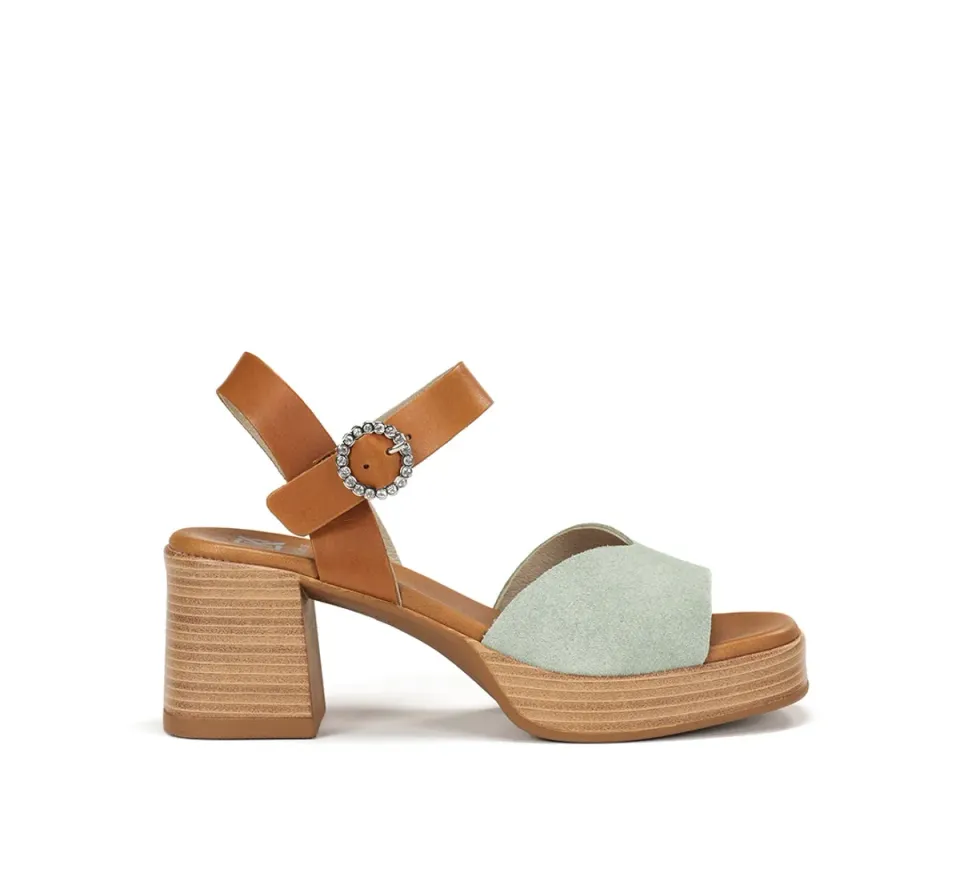Fluchos Diamond D9283 Sandalo Verde Tacco Largo