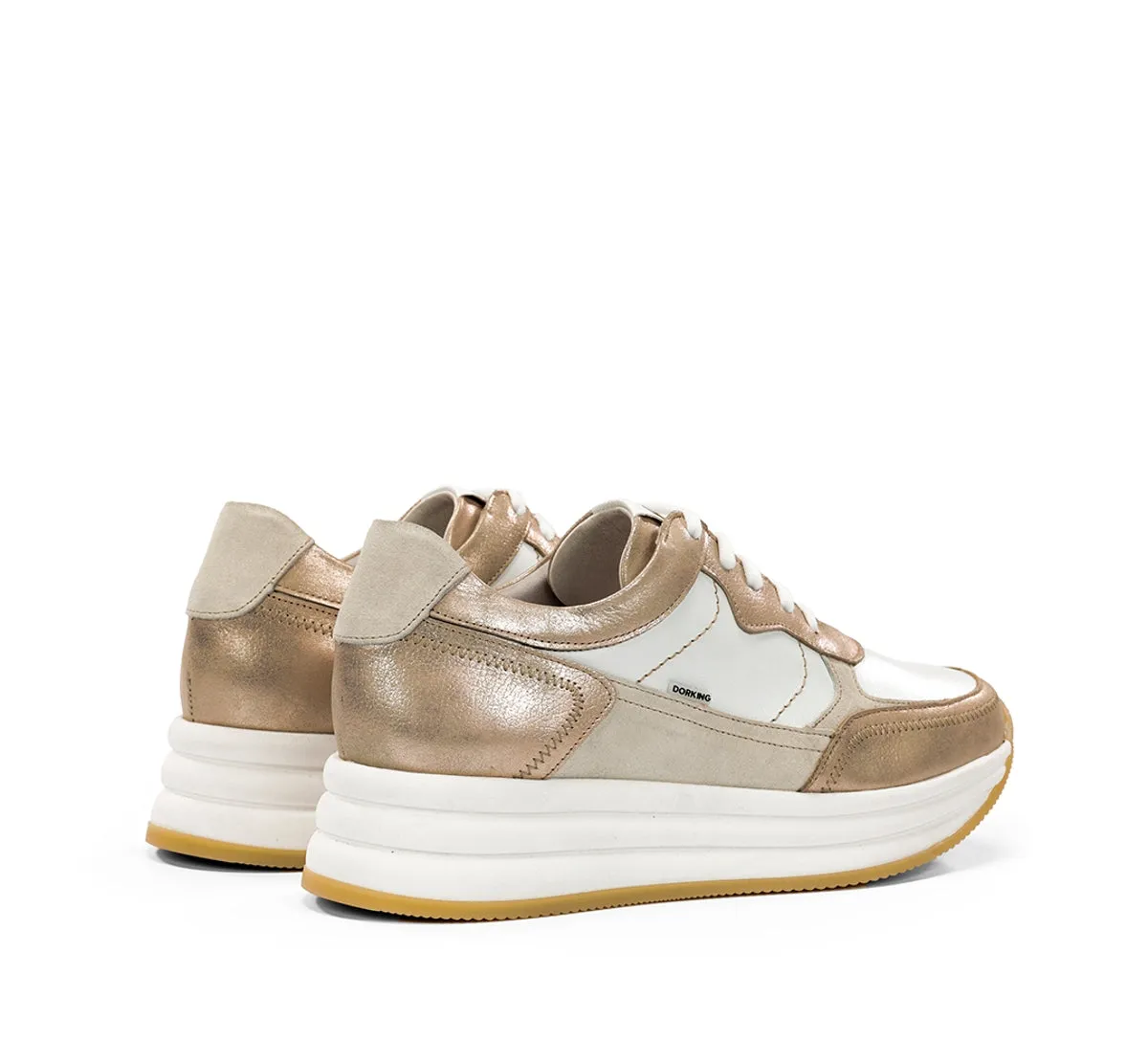 Fluchos Draz D9436 sneakers donna oro con zeppa