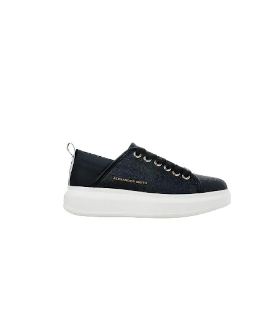 Alexander Smith Wembley Black sneakers donna pelle plateau