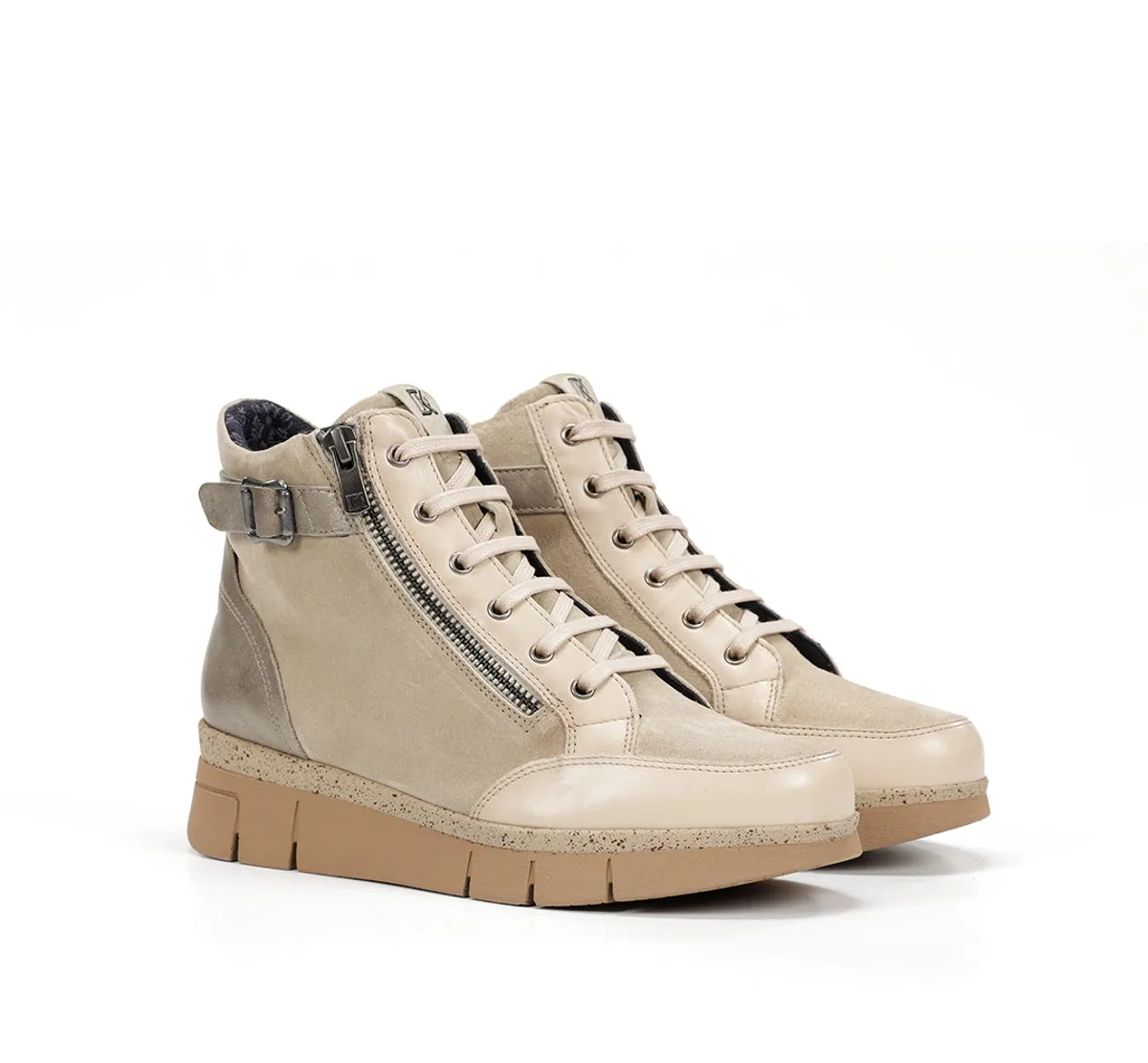 Fluchos India D9329 Stivaletti Tortora Donna Comfort