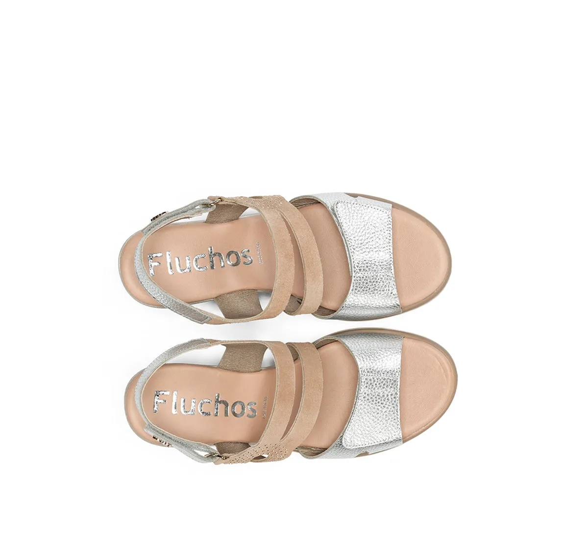 Fluchos Smash F2169 Sandali Donna Argento con Zeppa