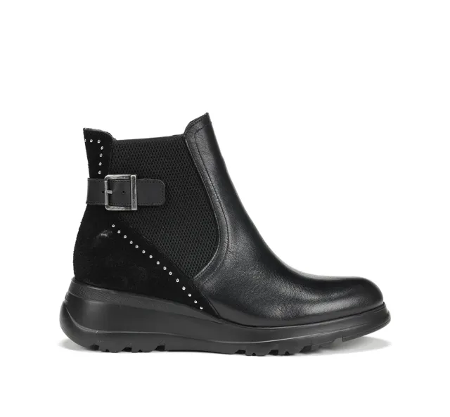 Fluchos Mellea F1529 stivaletto nero con zeppa