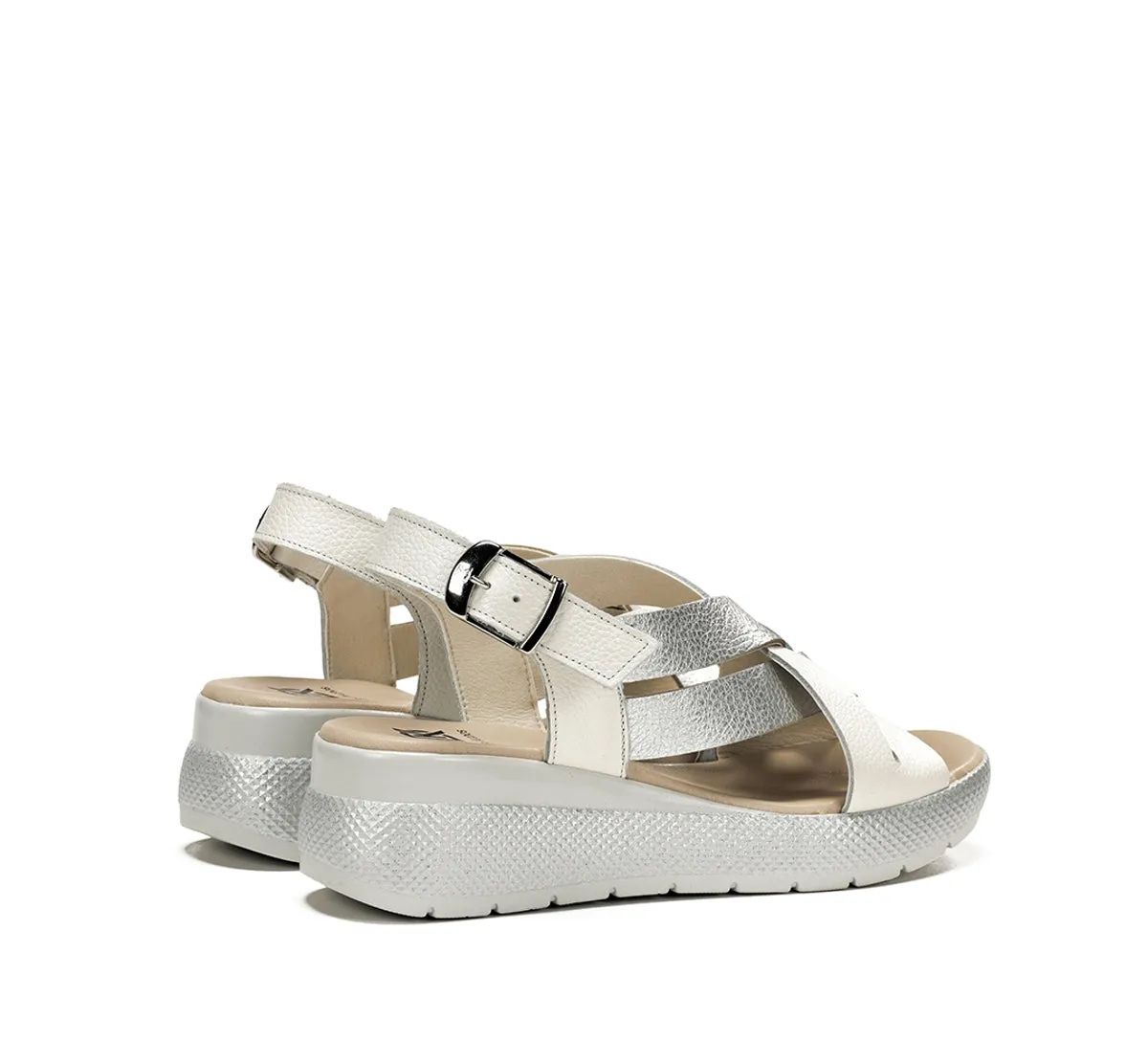 Fluchos Ever D9316 sandali donna argento con fibbia