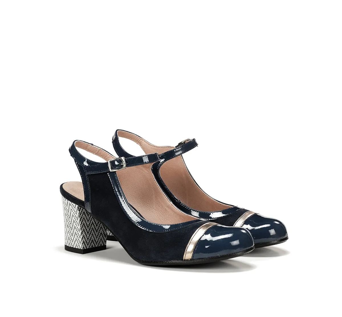Dorking Rodin D9093 scarpa blu tacco cinturino