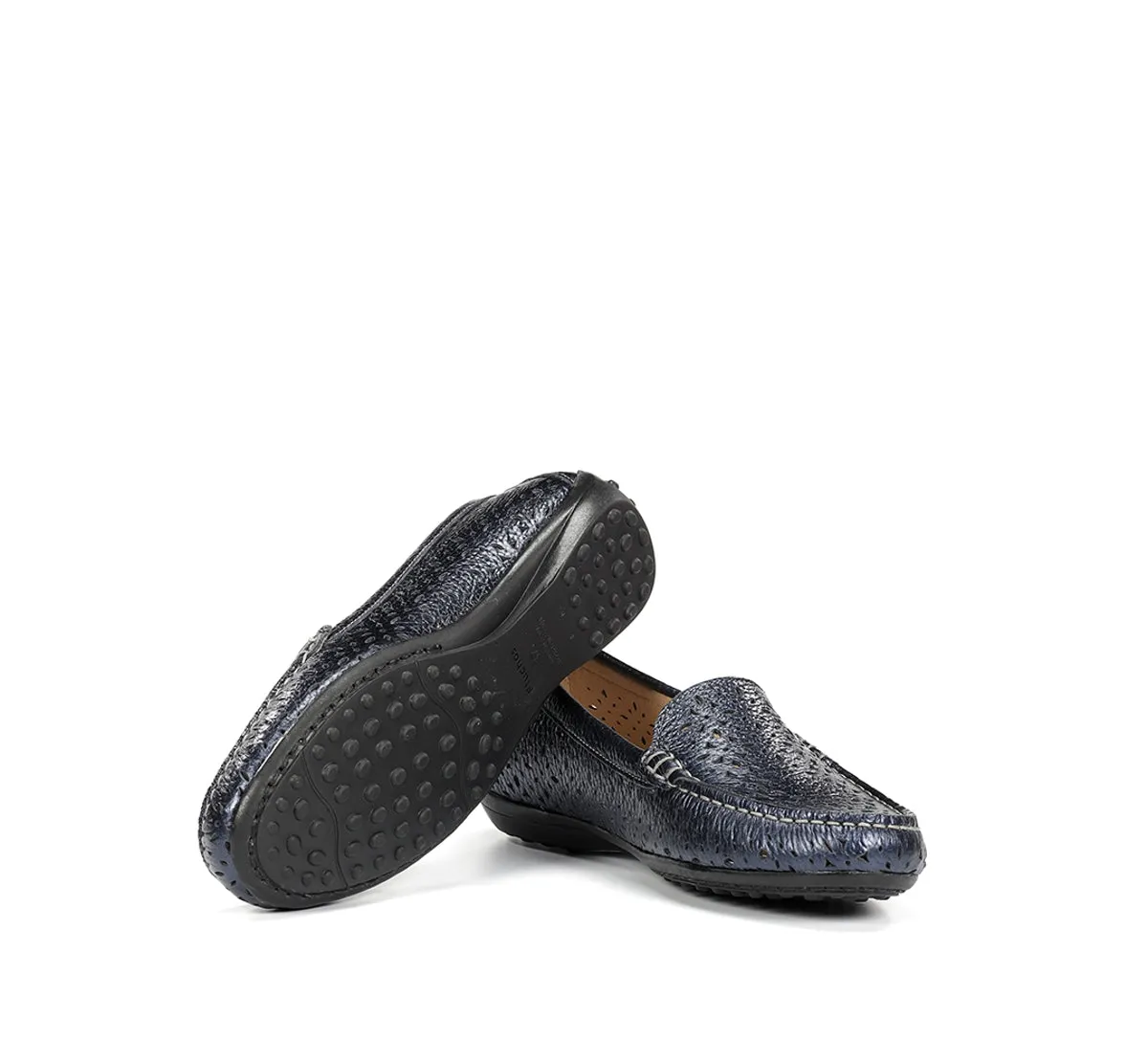 Fluchos Bruni F2157 mocassini donna blu pelle