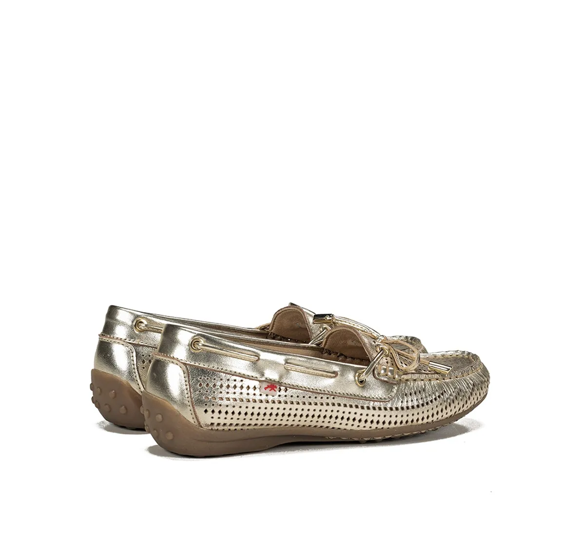 Fluchos Bruni F1428 mocassini donna oro pelle