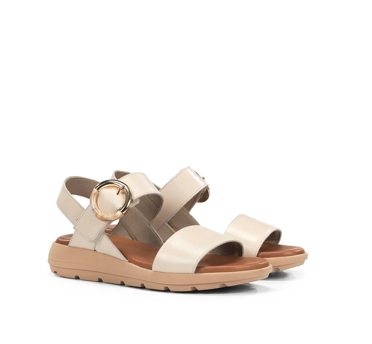 Fluchos Gandia D9468 sandali taupe donna fibbia