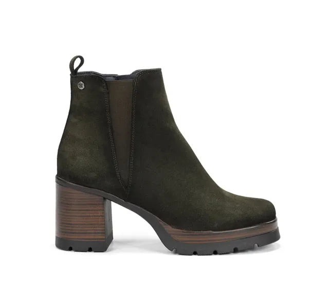 Fluchos Safe D9414 stivaletti donna verde tacco legno