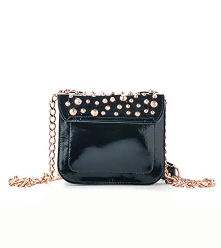 Alexander Smith borsa vernice borchie mini tracolla made in Italy