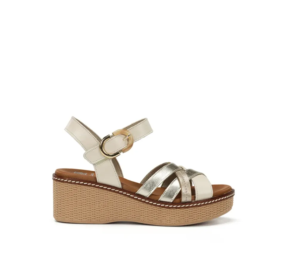 Fluchos Dorking Nido D9639 sandali donna taupe zeppa