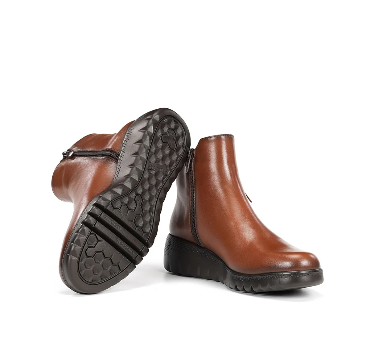 Fluchos Live F2100 tronchetti donna marroni zeppa