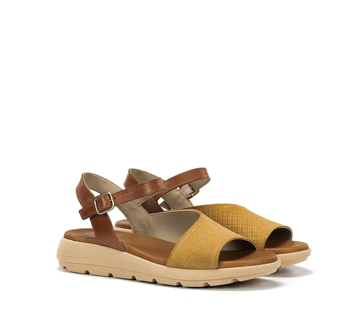 Fluchos Gandia D9464 sandali donna marroni fibbia