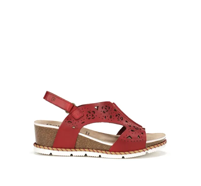 Dorking Gold D9319 sandali zeppa rossi donna