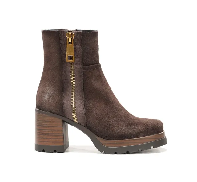 Dorking Safe D9413 Tronchetto Marrone Donna Tacco Legno