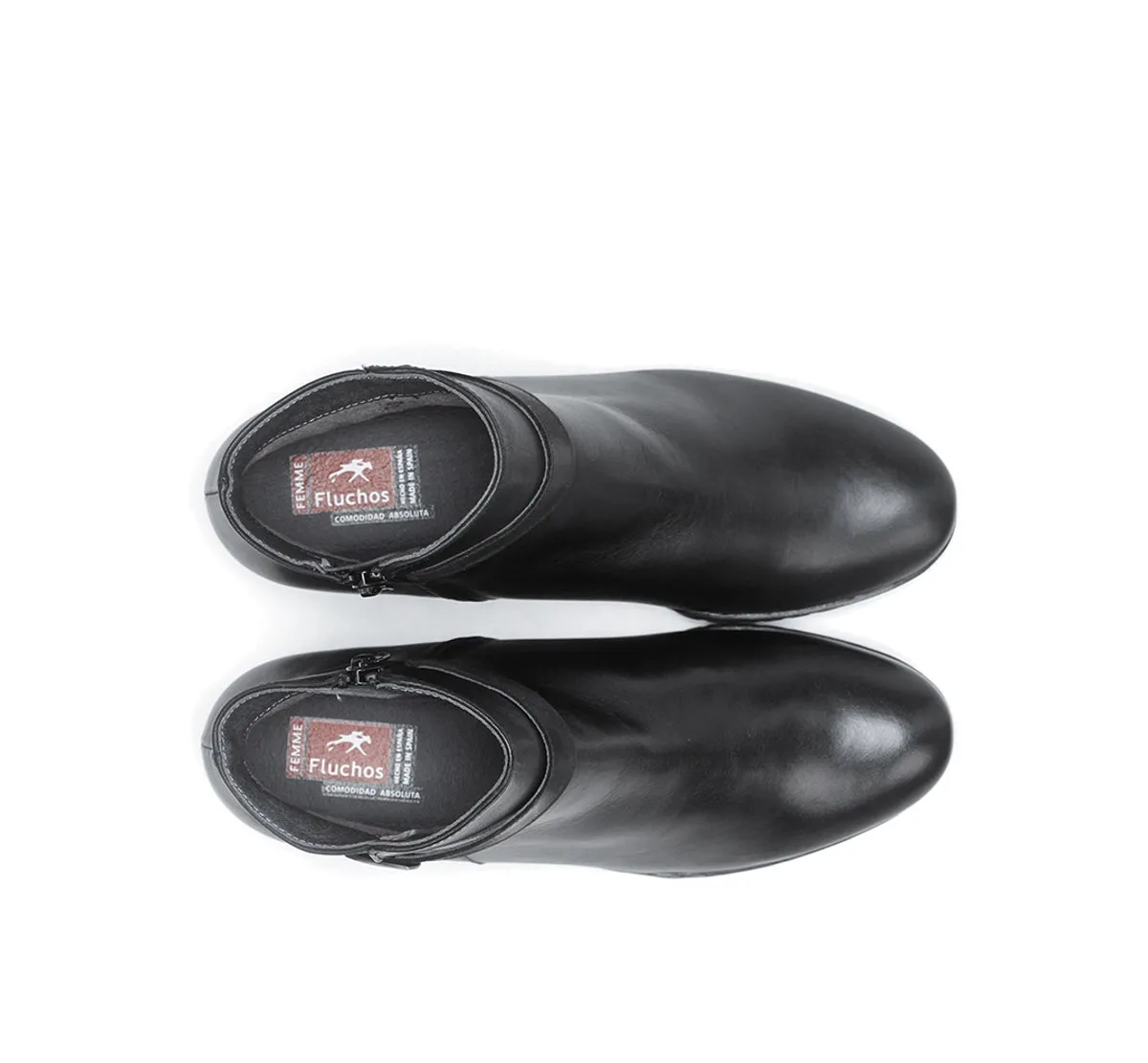 Fluchos Charis F0937 tronchetti donna neri tacco medio