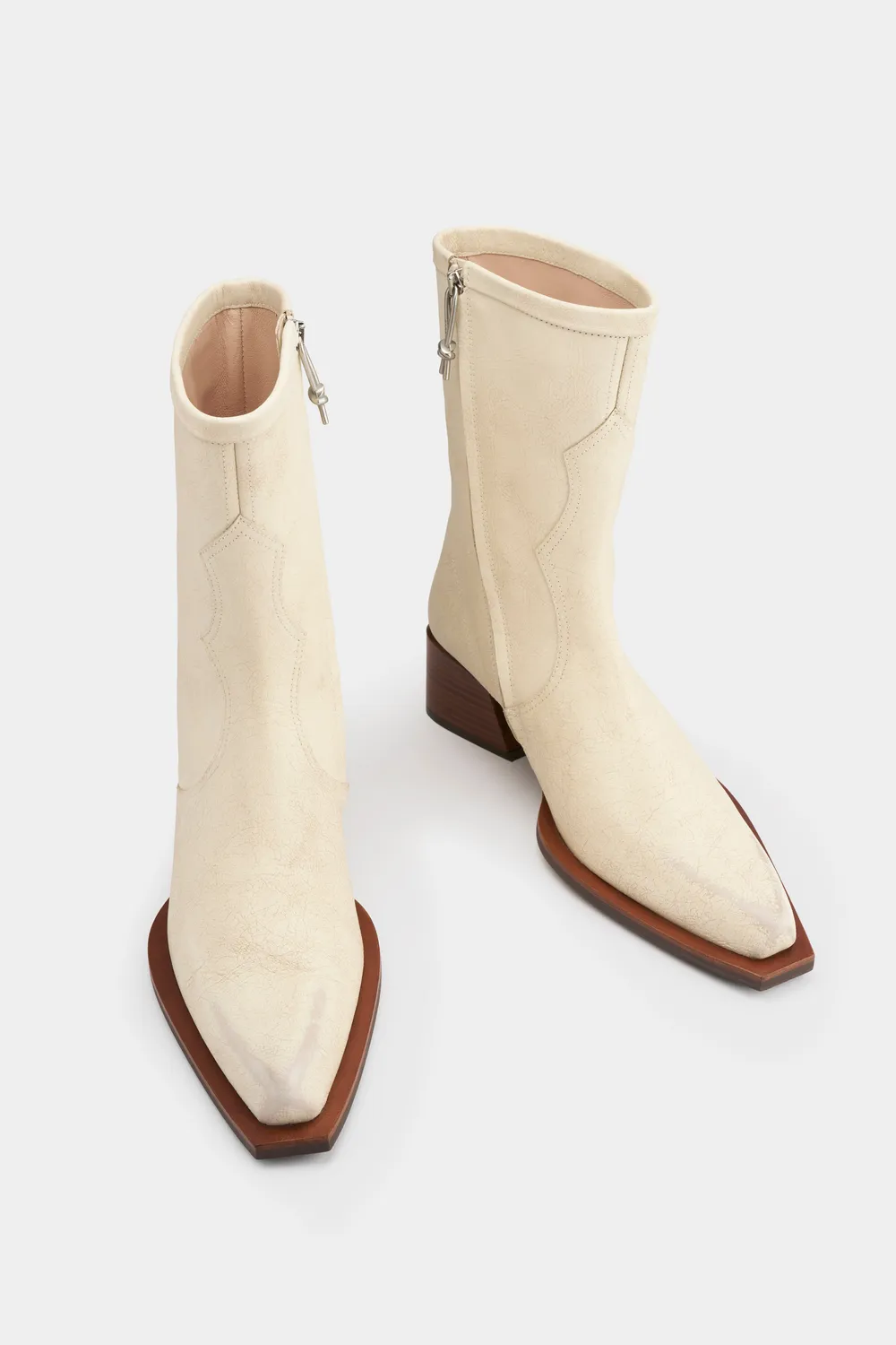 Eytys Rari stivali pelle vintage cream tacco