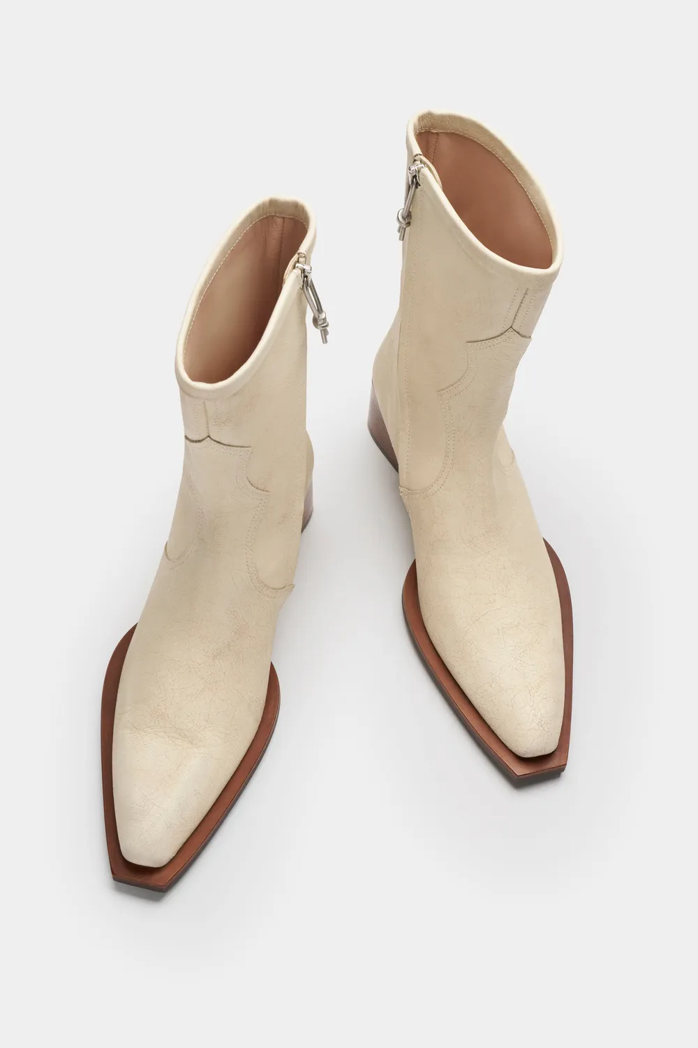 Eytys Rari stivali pelle vintage cream tacco