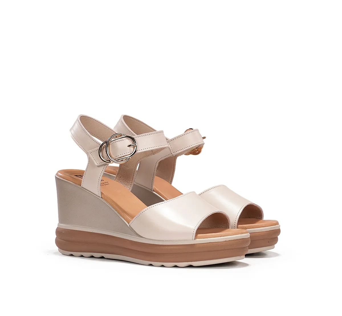 Fluchos Diane D9696 sandali donna taupe zeppa