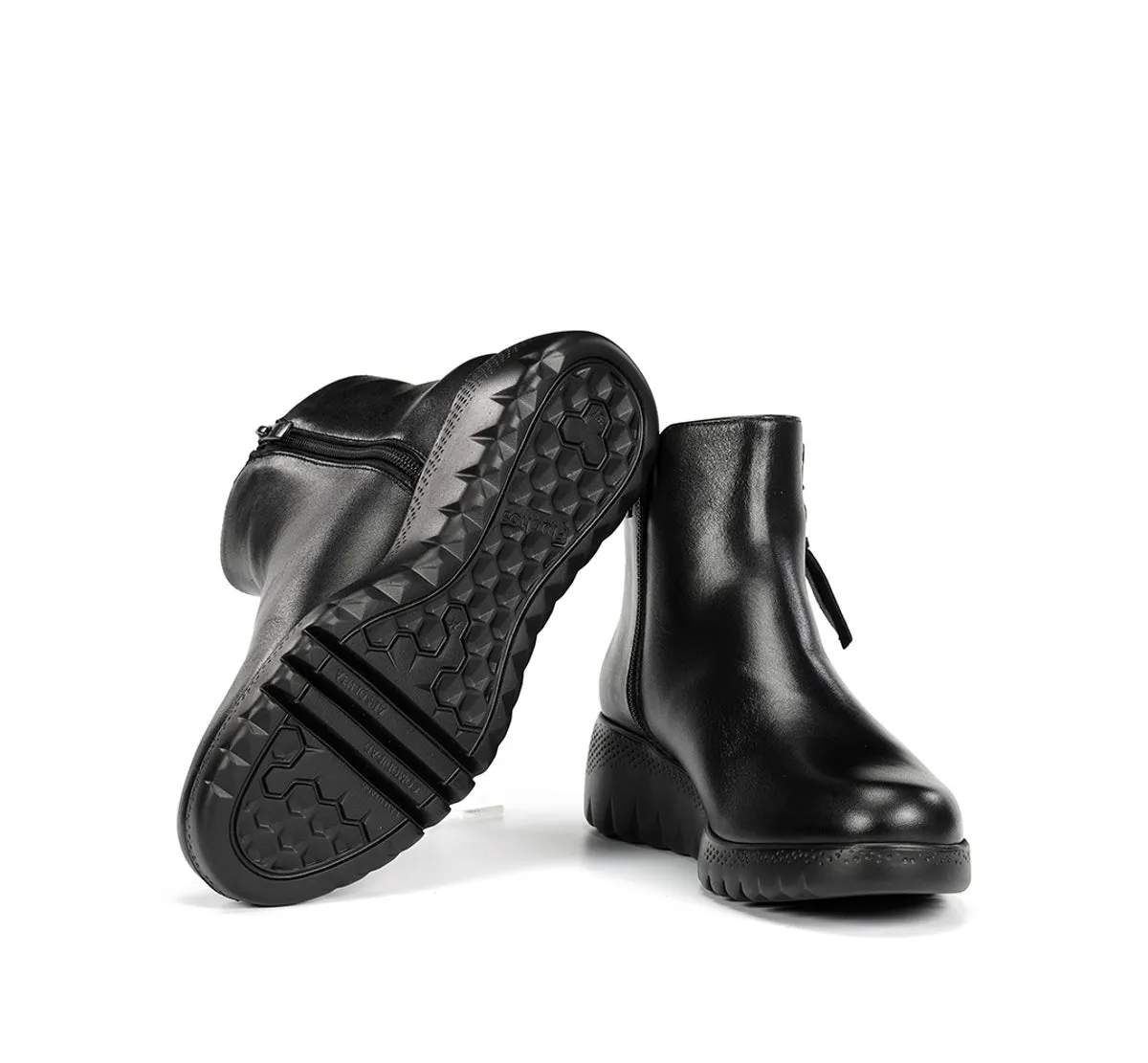 Fluchos Live F2100 tronchetto donna nero zeppa