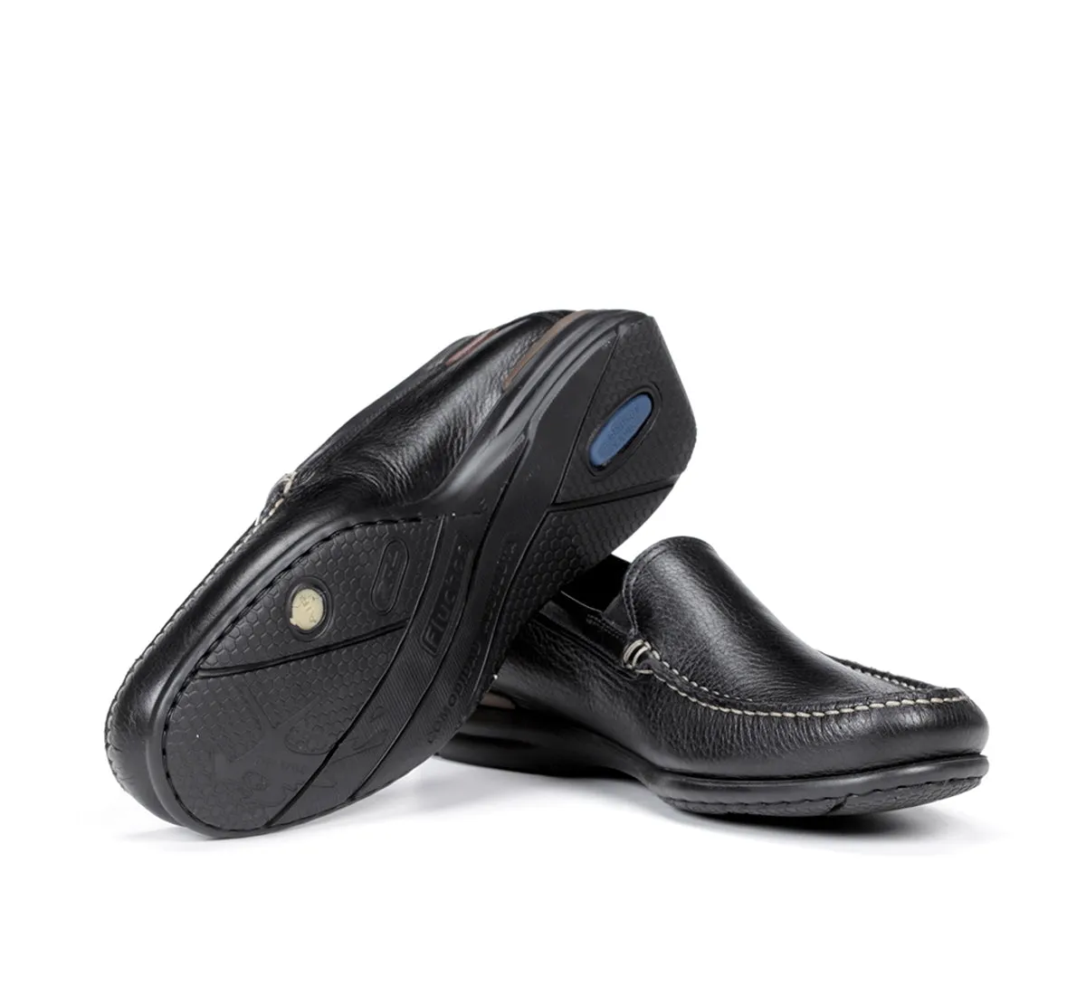 Fluchos Orion 8682 Mocassini Uomo Nero Pelle Morbida