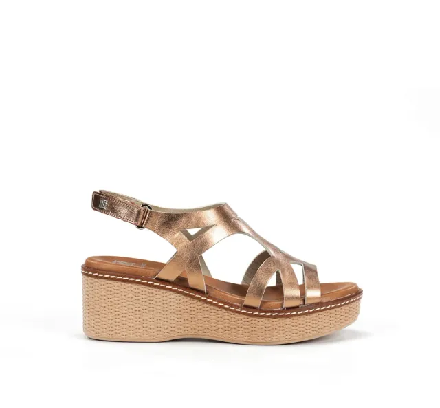 Fluchos Nido D9451 sandali donna marrone con zeppa leggera