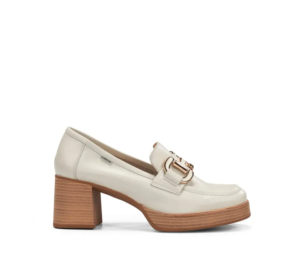 Fluchos Dorking Cristel D9232 mocassino bianco donna zeppa