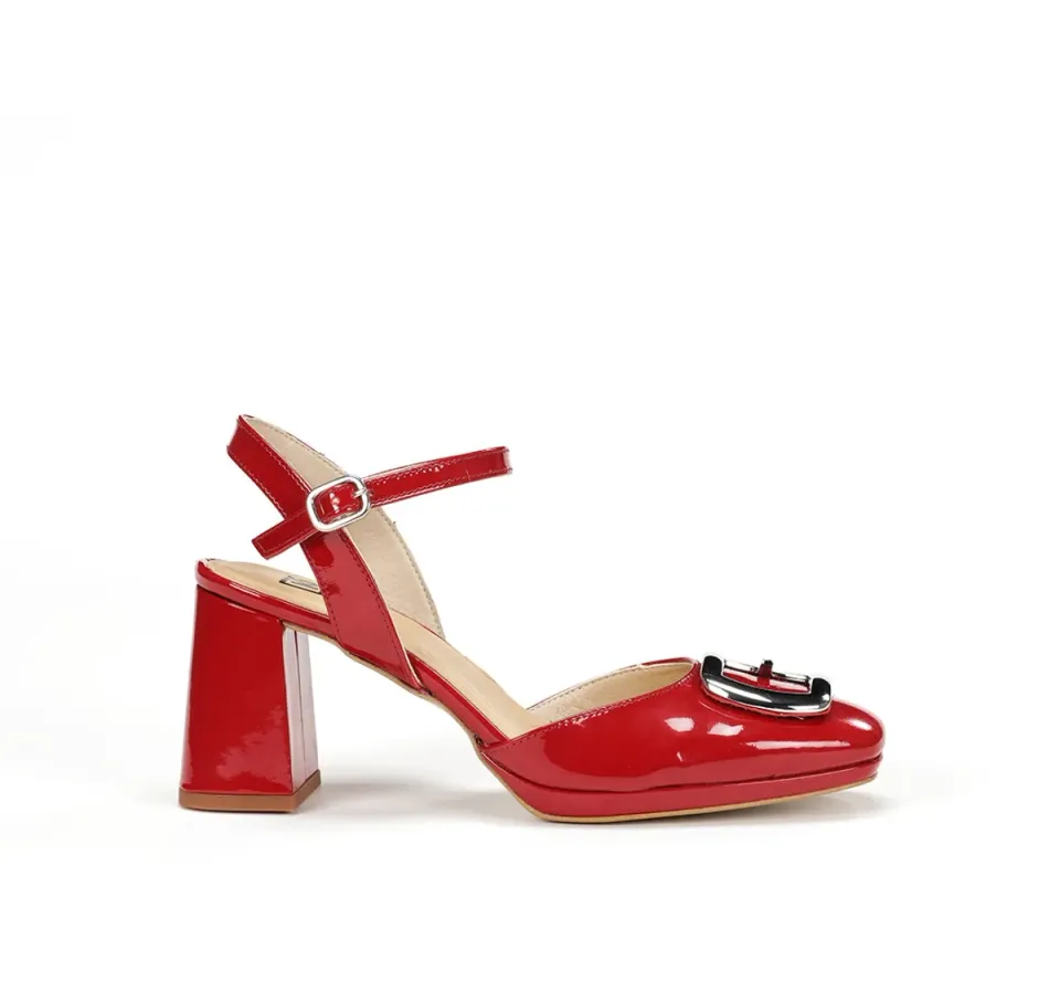 Fluchos Karla D9264 sandalo rosso tacco trapezio
