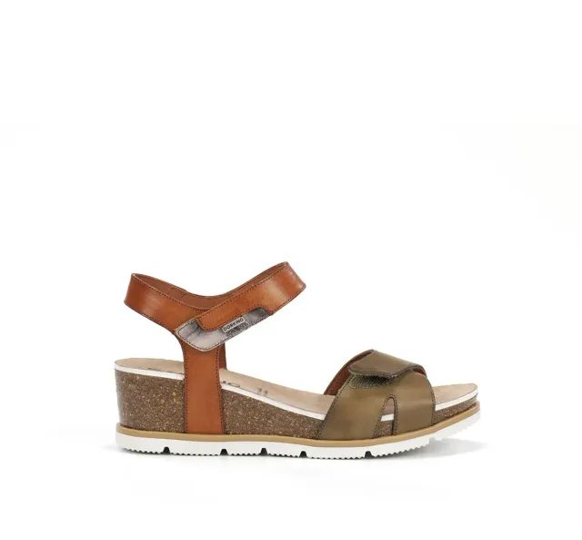 Dorking Gold D9512 sandali donna verdi zeppa comoda