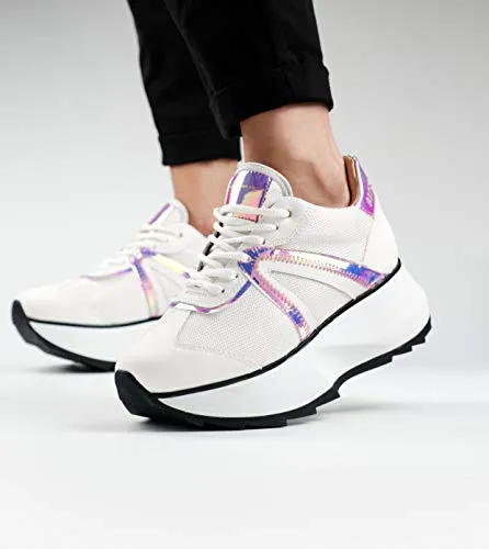 Alexander Smith Chelsea White Iride sneakers donna pelle