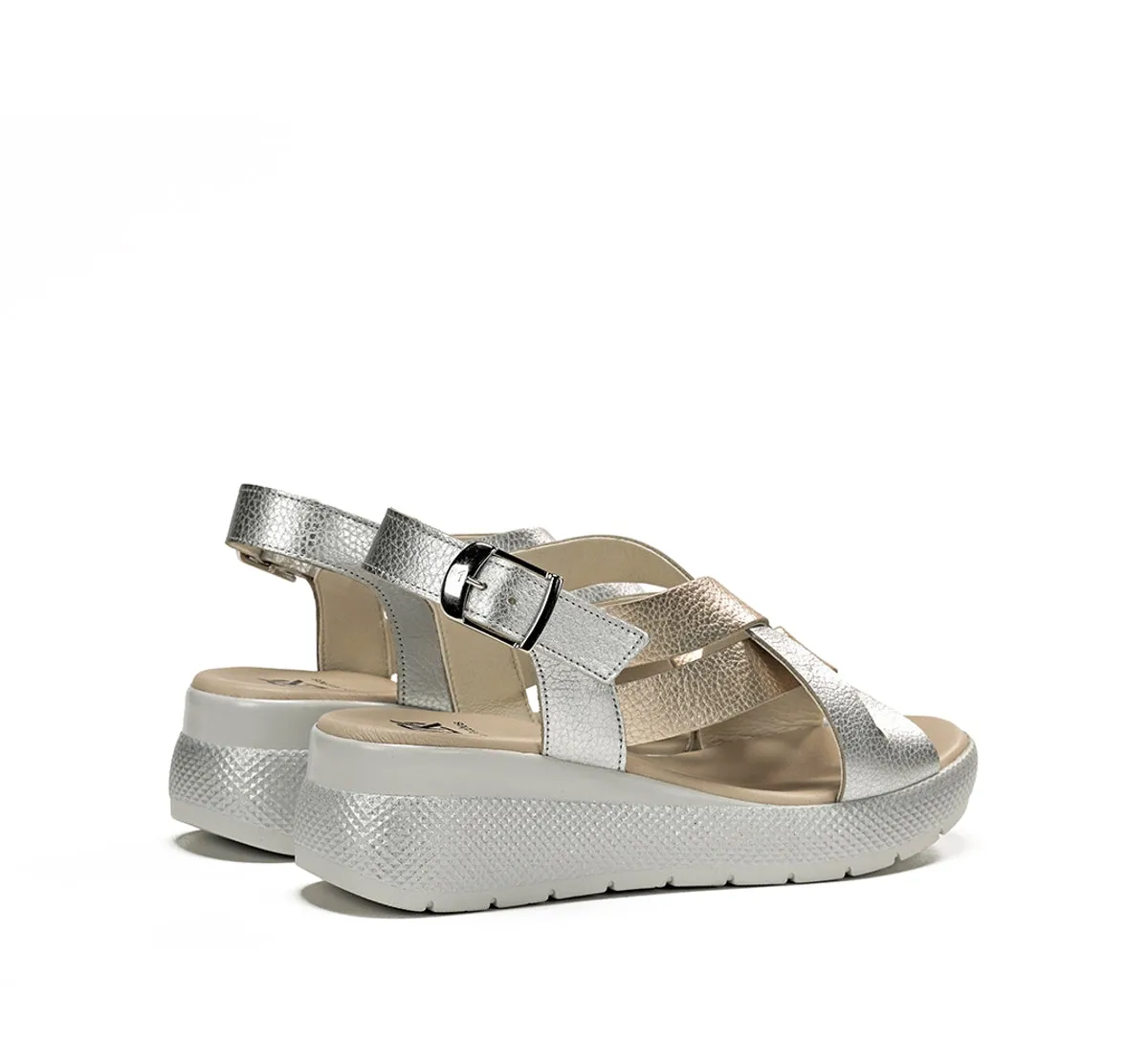 Fluchos Ever D9316 sandali donna argento cinturino