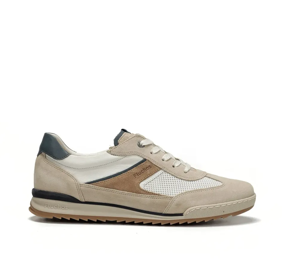 Fluchos Elder F2184 Sneakers Uomo Beige Vestibilità Ampia