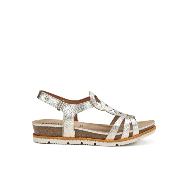 Fluchos Sport D9322 Sandali Donna Oro Chiusura Velcro