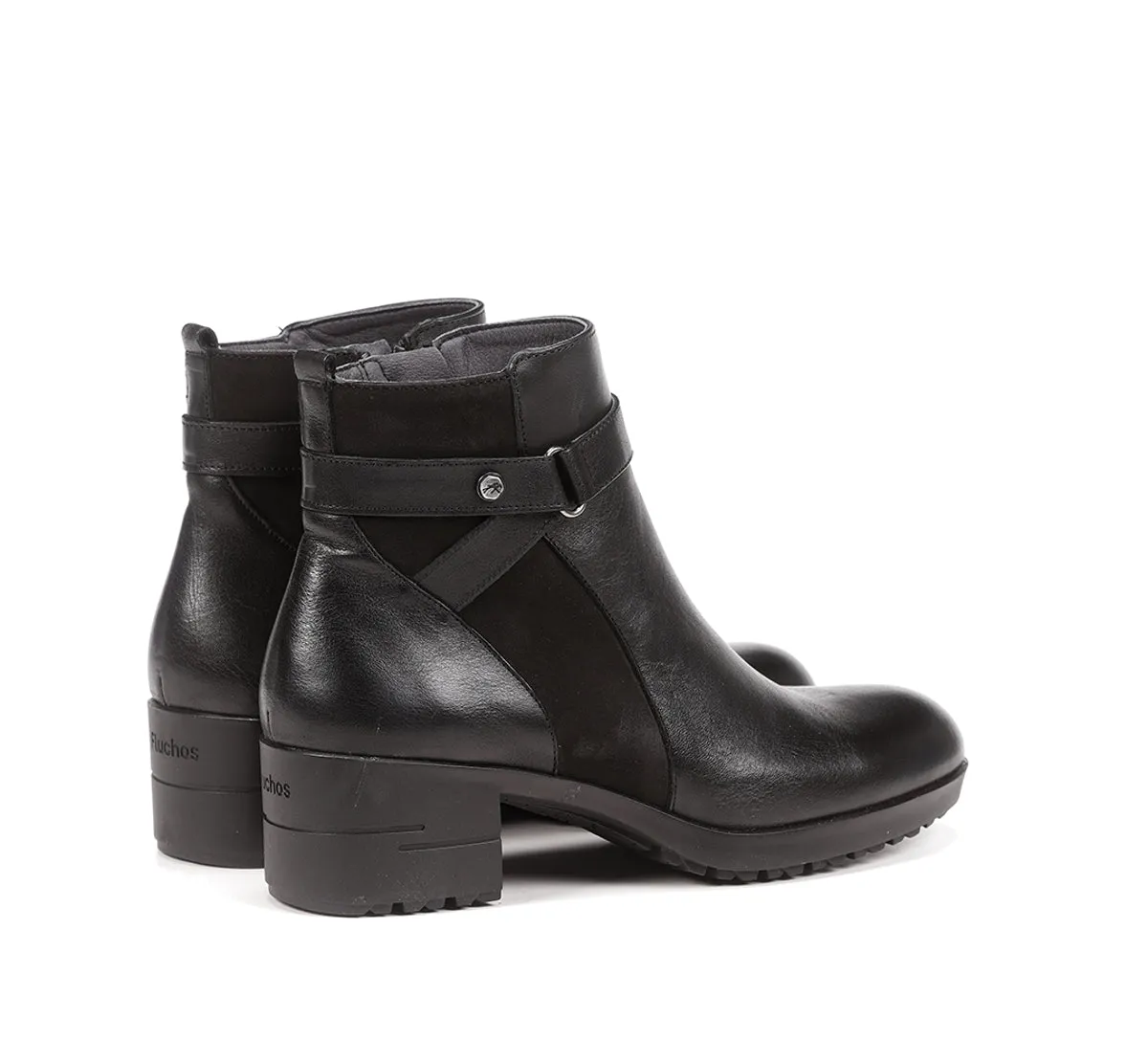 Fluchos Aliss F1368 tronchetti donna neri pelle