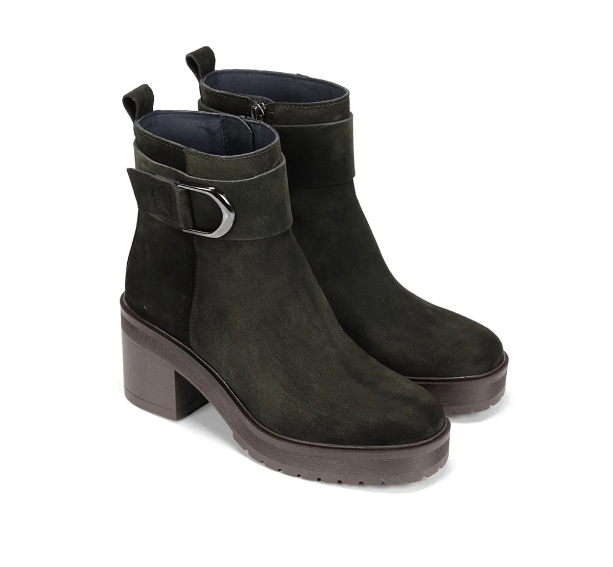 Fluchos Sarah D9573 stivaletti donna verde tacco largo