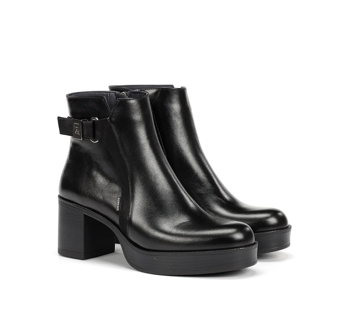 Fluchos Bowy D9589 stivaletti donna neri con tacco