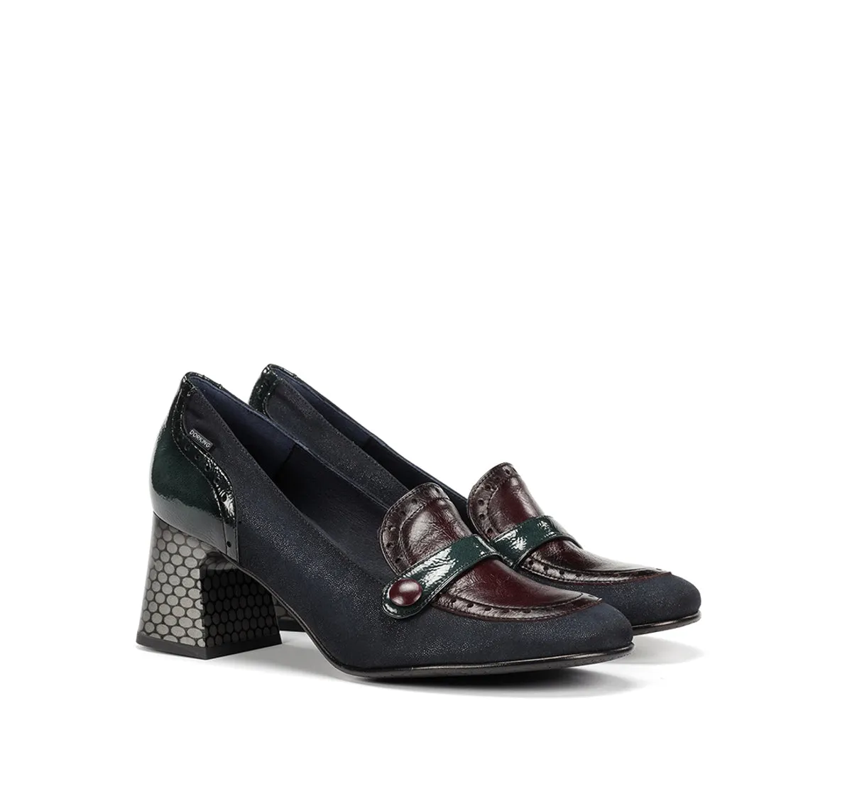 Fluchos Dacy D9614 mocassini donna blu con tacco