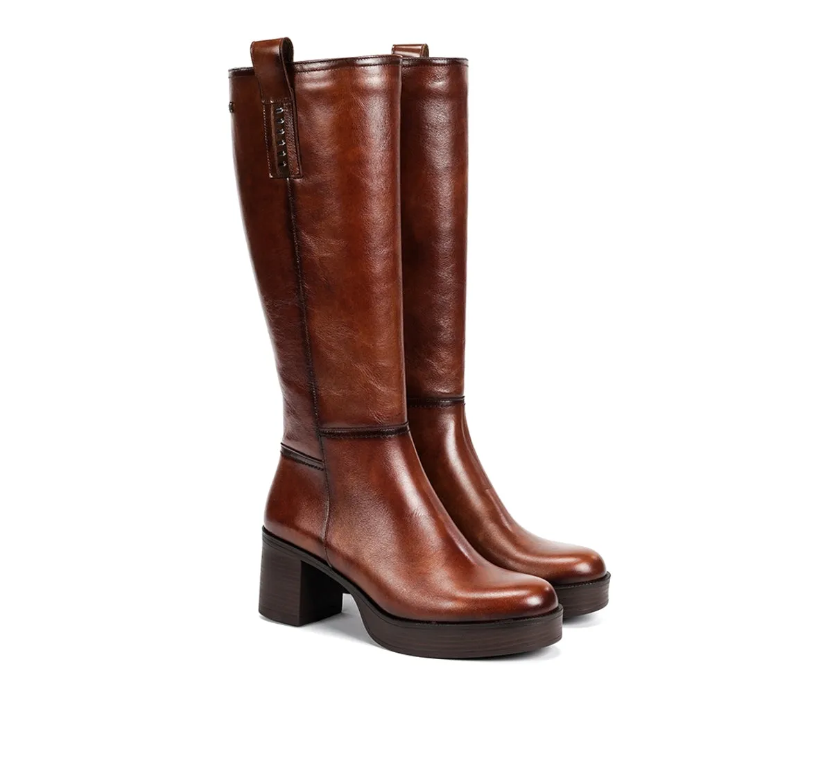 Fluchos Bowy D9592 stivaletto marrone tacco alto
